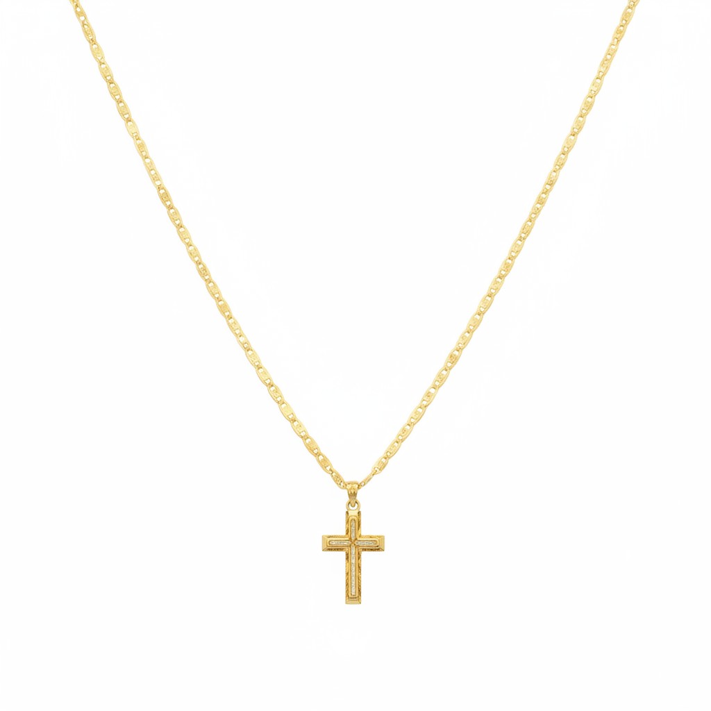 Dije Cruz con Zirconias – Oro 10K