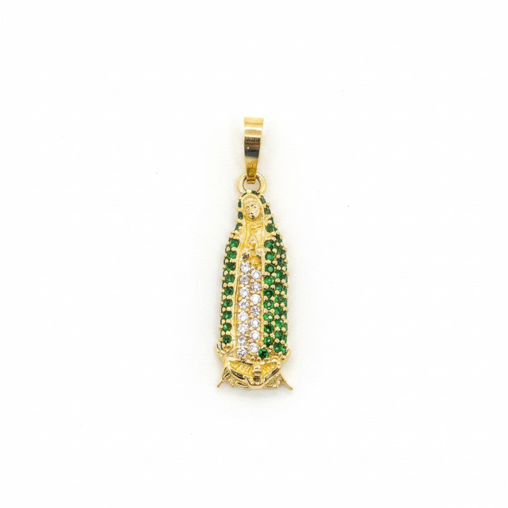 Dije Mini Virgen de Guadalupe con Zirconias – Oro 10K