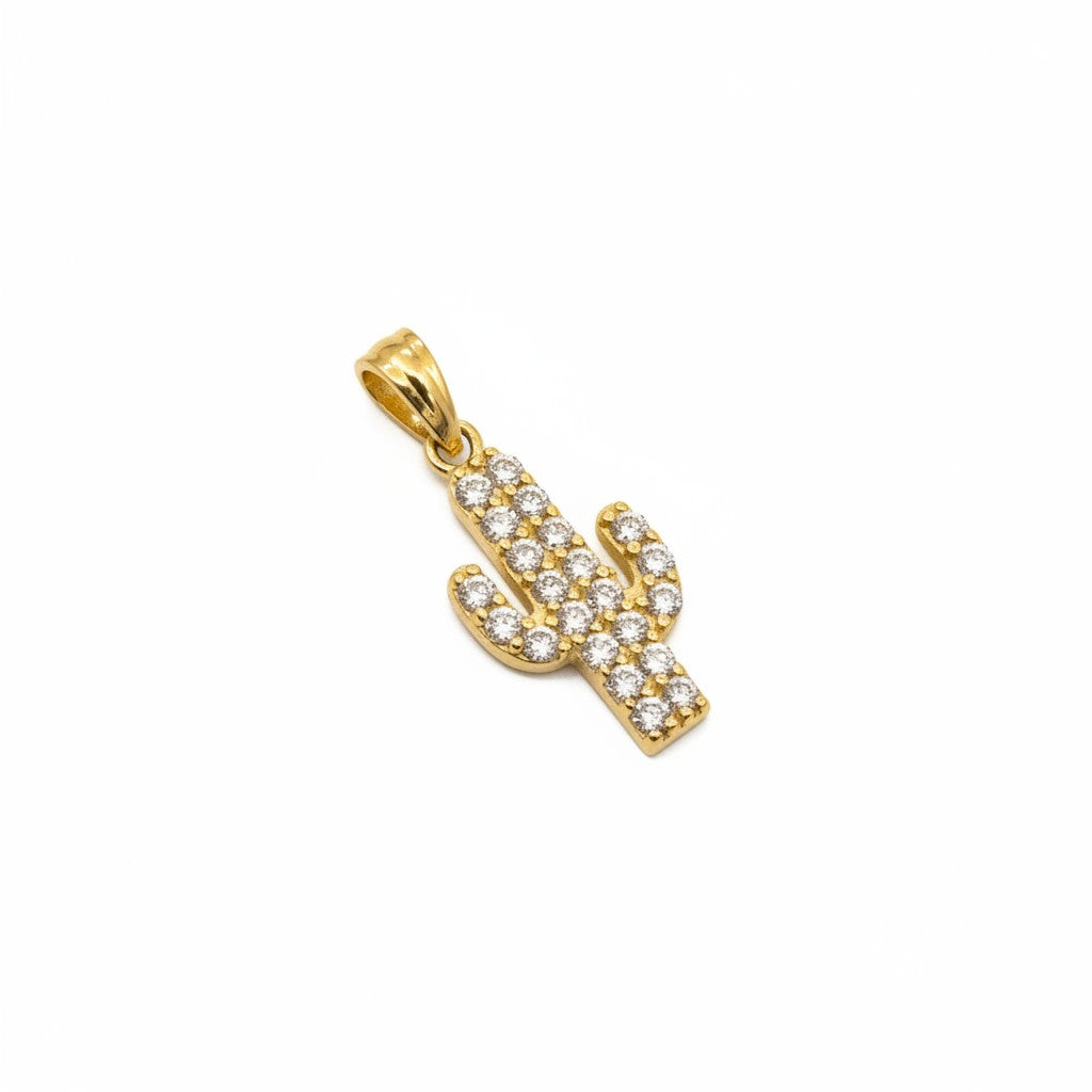 Dije Mini Cactus con Zirconias – Oro 10K