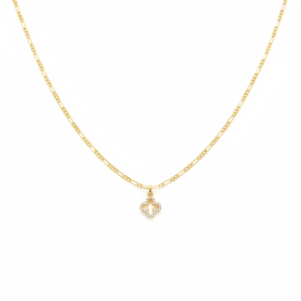 Dije Trébol con Zirconias – Oro 10K