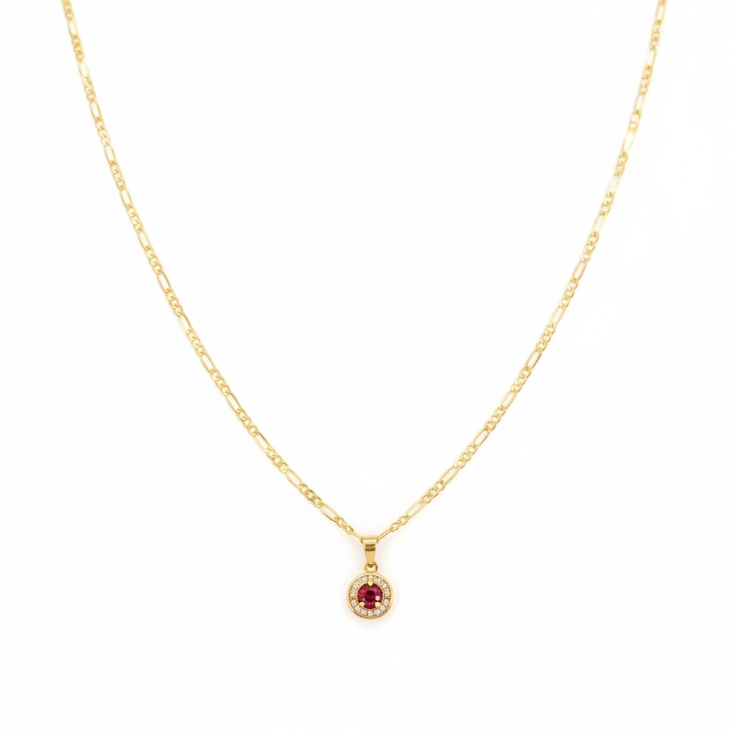 Dije Mini con Zirconia Roja – Oro 10K