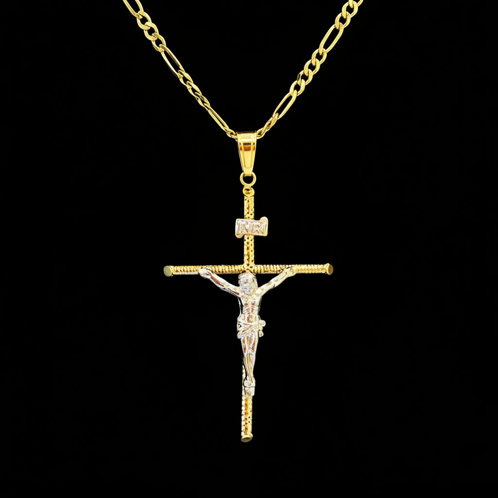Dije Cruz con Cristo Oro 10K