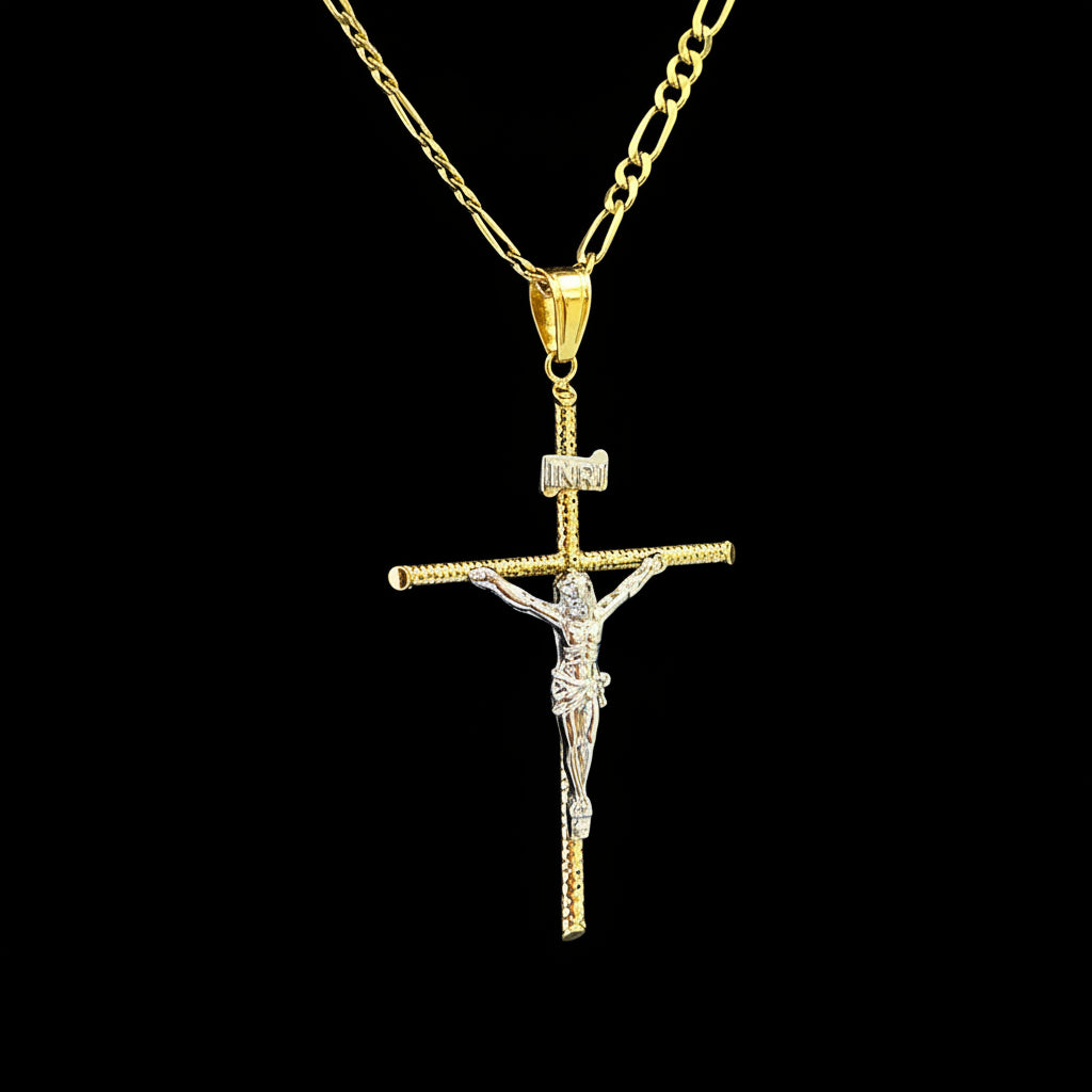 Dije Cruz con Cristo Oro 10K