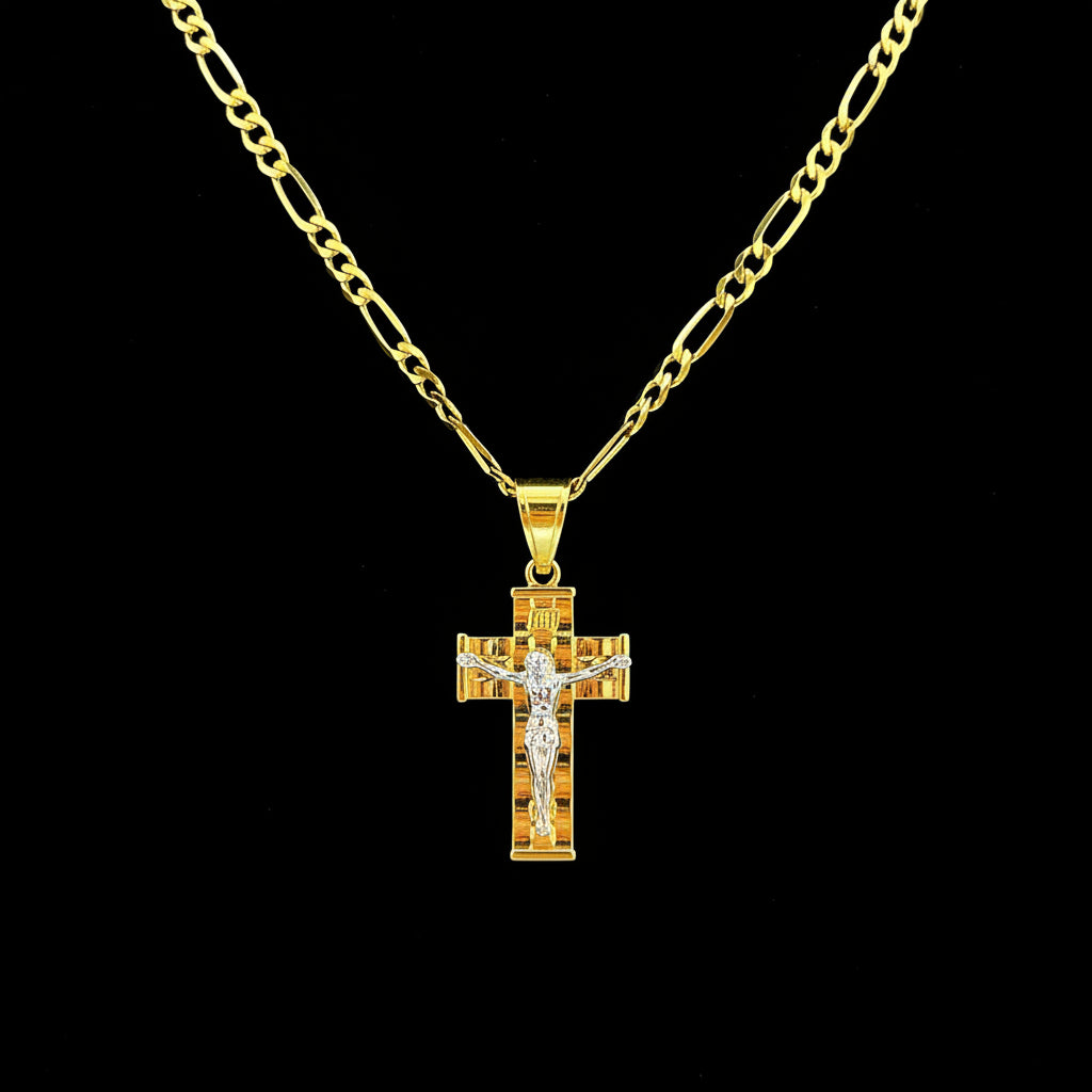 Dije Cruz con Cristo Oro 10K