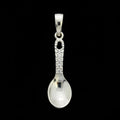 Dije Cuchara con Zirconias en Plata .925