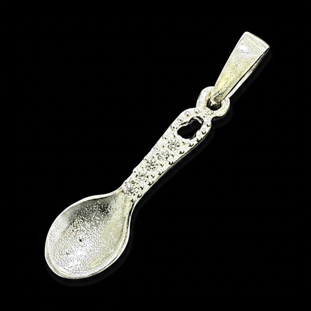 Dije Cuchara con Zirconias en Plata .925