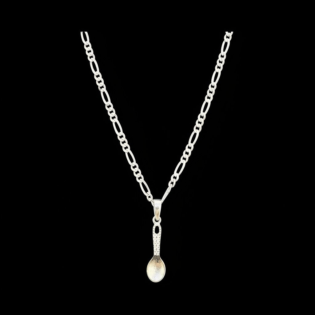 Dije Cuchara con Zirconias en Plata .925