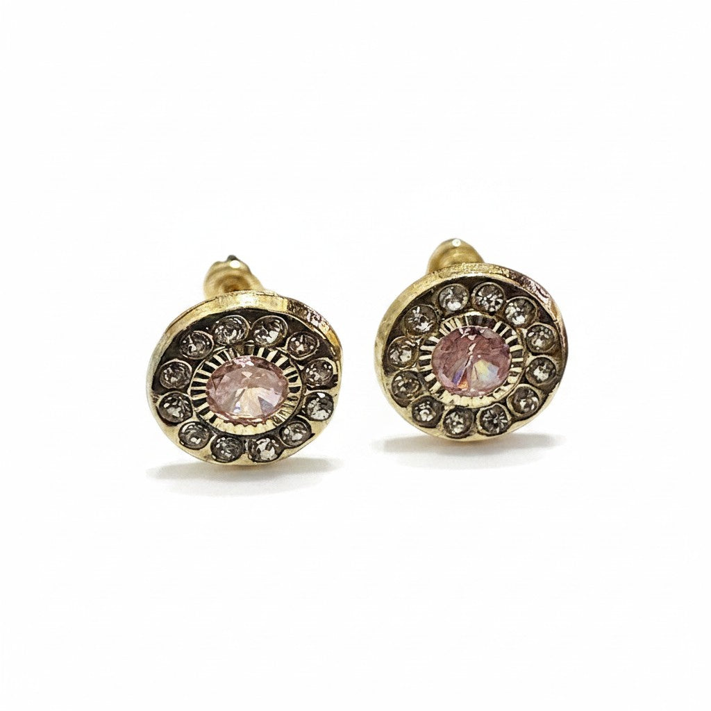 Broquel tipo giratiempo con zirconias en oro 10K de Joyería ROMA, diseño elegante y brillante para mujer.
