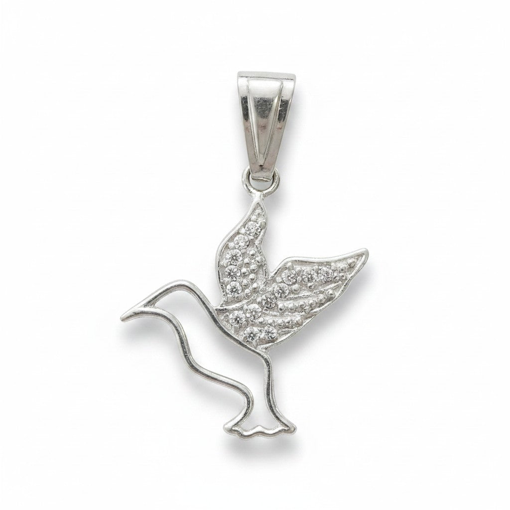 Dije Colibrí con Zirconias en Plata .925