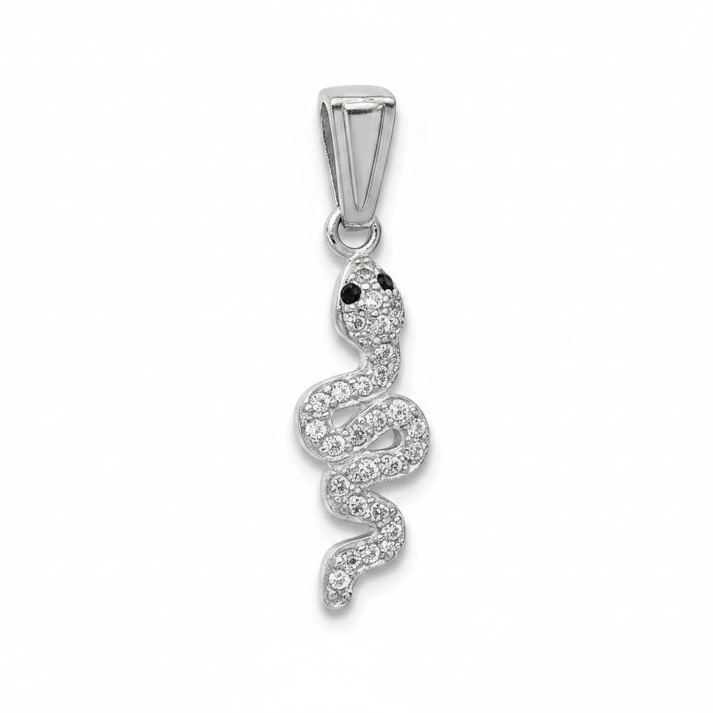 Dije Serpiente con Zirconias en Plata .925