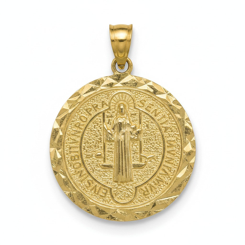 Medalla San Benito Facetada – Oro 10K