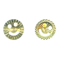 Broquel de oro 10K con diseño de carita feliz diamantada, joyería Roma, elegante accesorio para orejas.