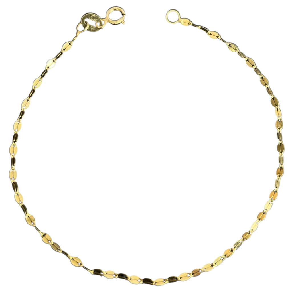 Pulsera de oro 10K con granos de café, joyería ROMA, diseño elegante y detallado en imagen.