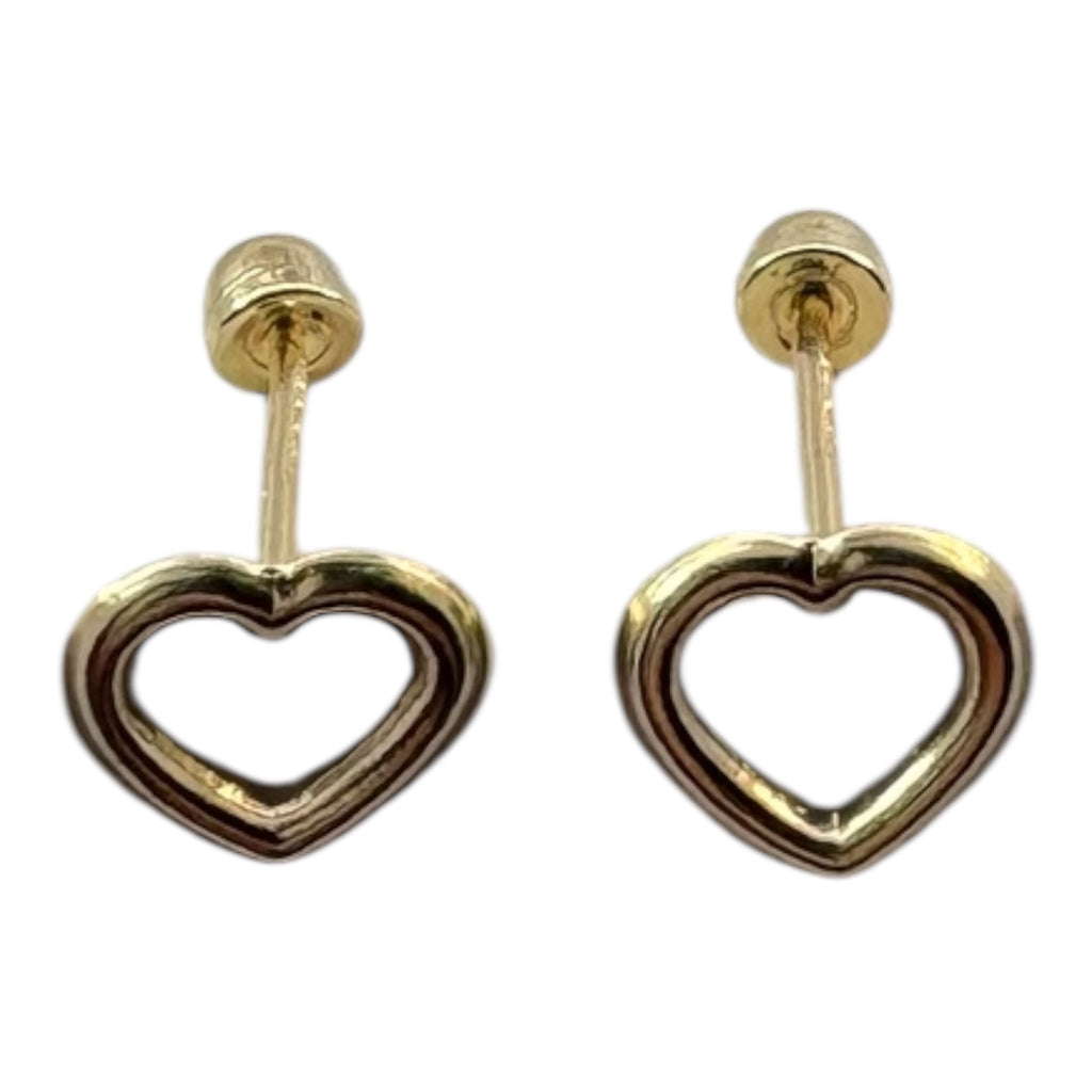 Broquel de corazón en oro 10K de Joyería ROMA, diseño elegante y brillante para uso diario.