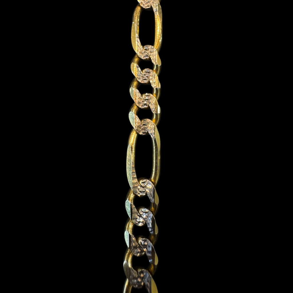 Pulsera de pulso de oro 14K con baño de rodio de Joyería ROMA, mostrando el diseño brillante y elegante.