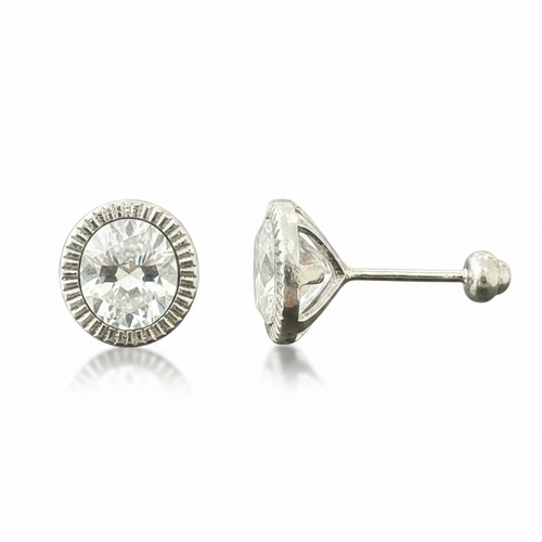Broquel Bisel Plata .925 6.5mm