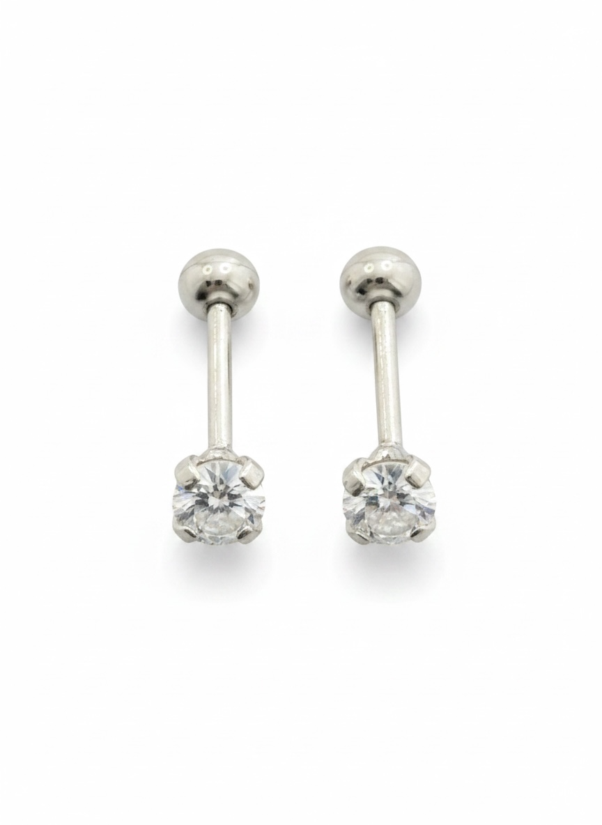 Broquel Recto Plata .925 - 2.5mm a 10mm