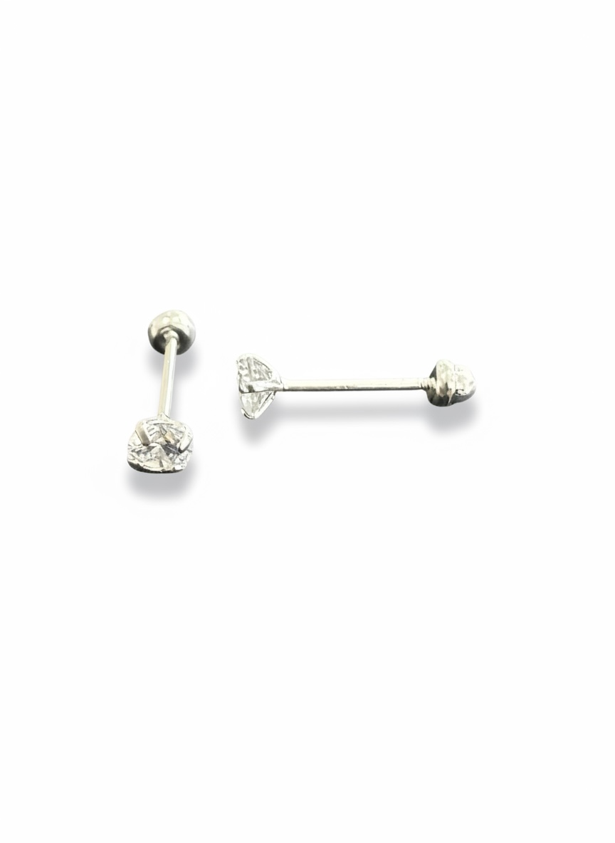 Broquel Recto Plata .925 - 2.5mm a 10mm