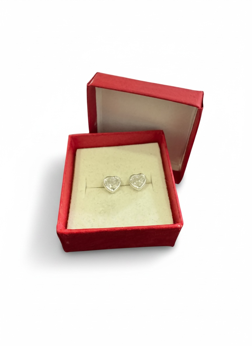 Broquel Corazón Bisel Plata .925 - 3.5mm a 8.5mm