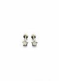 Broquel Bisel Estrella Plata .925 - 3mm a 8mm