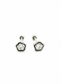 Broquel Bisel Flor Plata .925