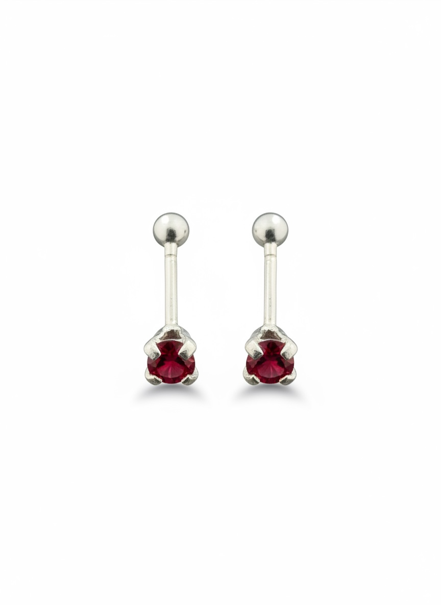 Broquel Recto Color Plata .925 | 4mm