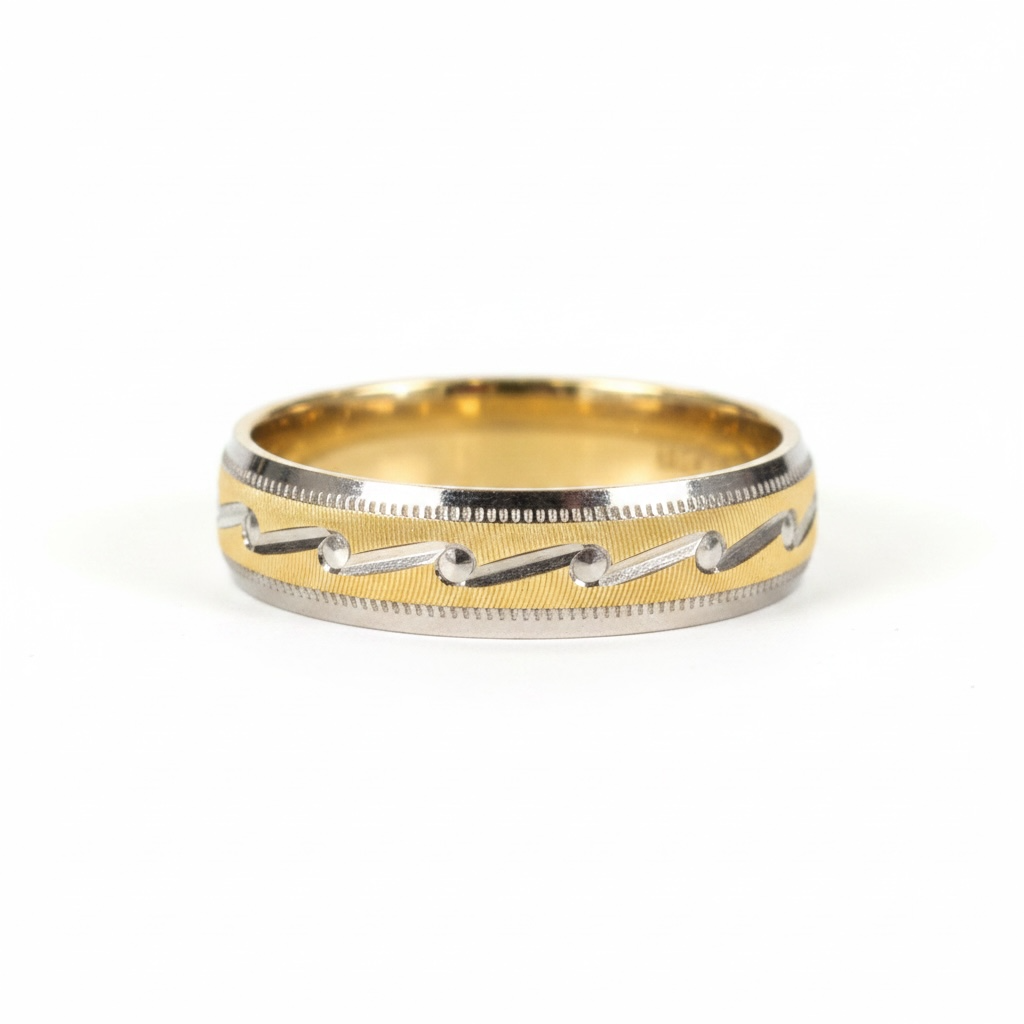Argolla Serpentina con Rodio 5mm de Oro 10K
