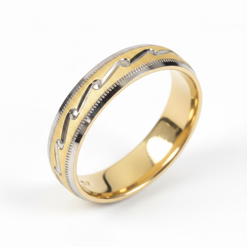 Argolla Serpentina con Rodio 5mm de Oro 10K