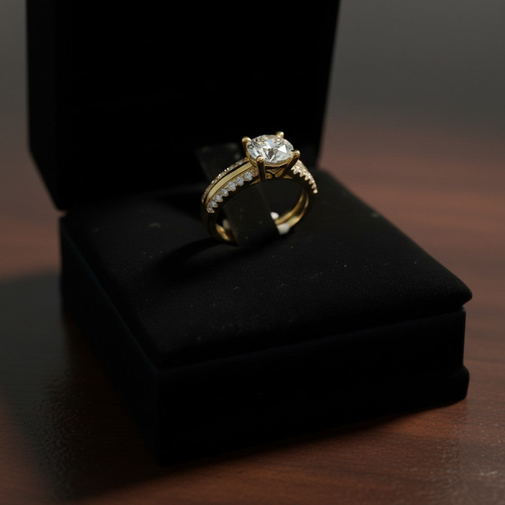 Anillo Solitario de Oro 10K