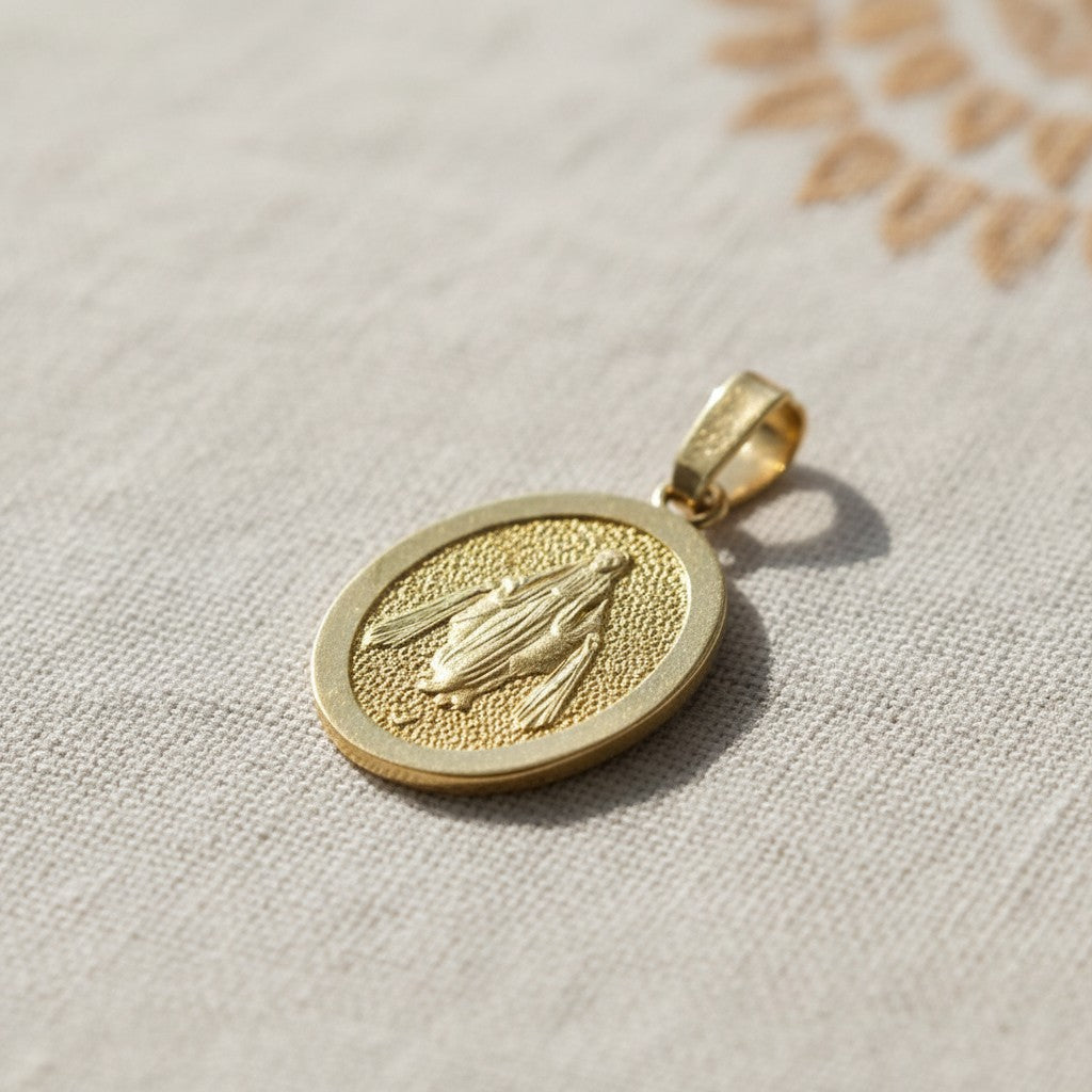 Medalla Virgen Milagrosa Ovalada – Oro 10K