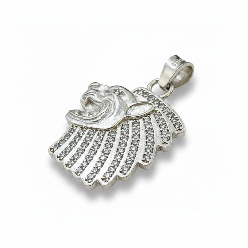 Dije Cabeza de León con Zirconias en Plata .925