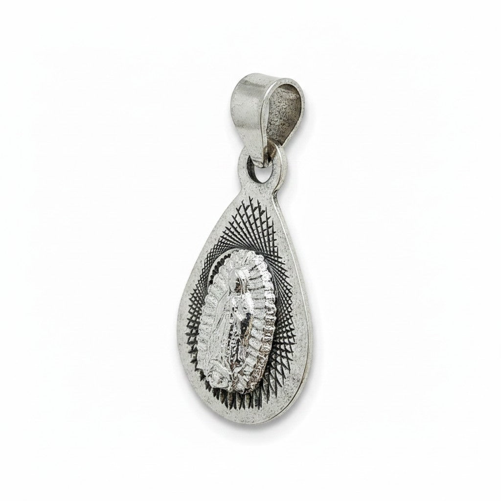 Medalla de Bautizo Virgen de Guadalupe Gota – Plata .925
