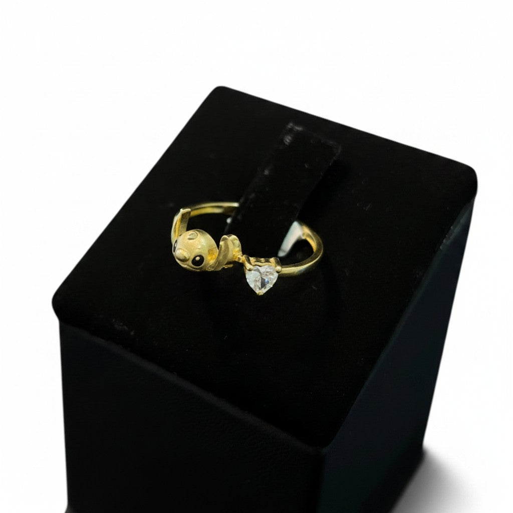 Anillo de Caricatura con Zirconia Oro 10K