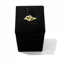 Anillo Doble Corazón con Zirconias Oro 10K