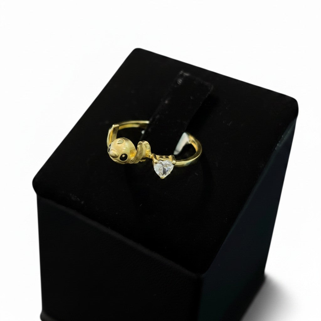Anillo de Caricatura con Zirconia Oro 10K