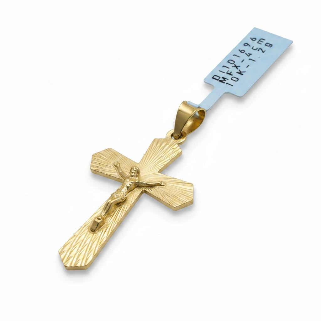 Dije Cruz con Cristo de Oro 10K