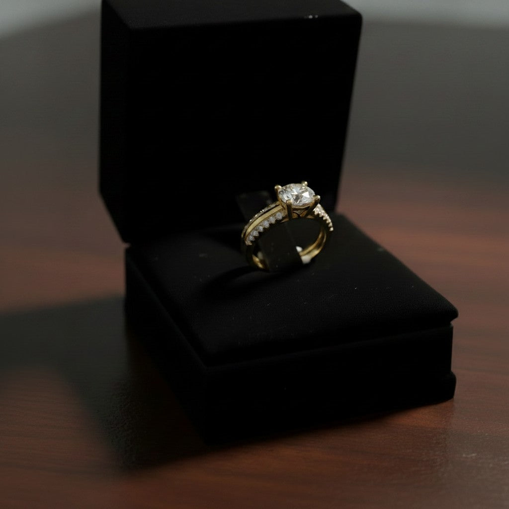 Anillo Solitario de Oro 10K