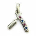 Dije de Navaja para Barbero en Plata .925
