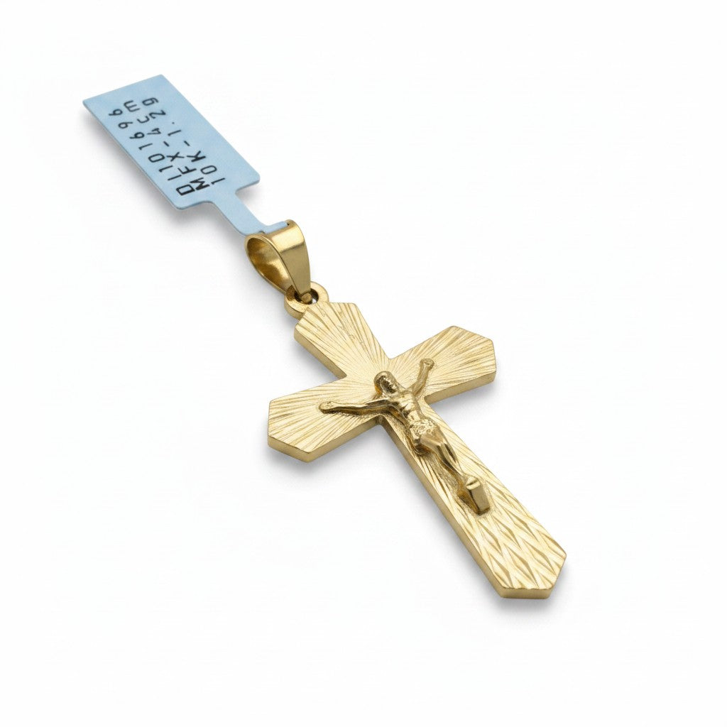 Dije Cruz con Cristo de Oro 10K