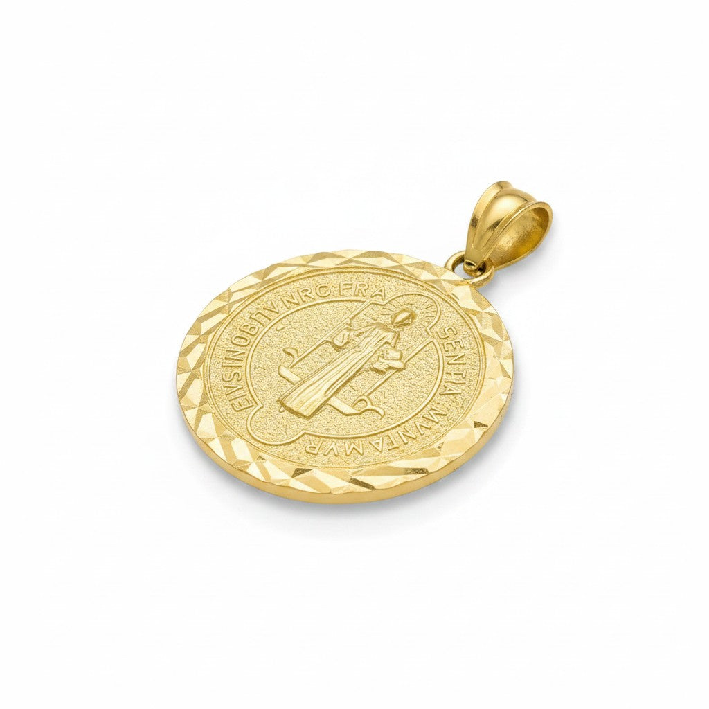 Medalla San Benito Facetada – Oro 10K