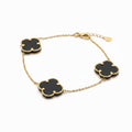 Pulsera Trébol Negro de Oro 10K