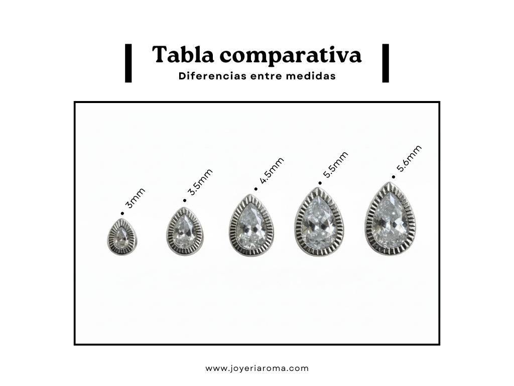 Broqueles Bisel Gota Plata .925