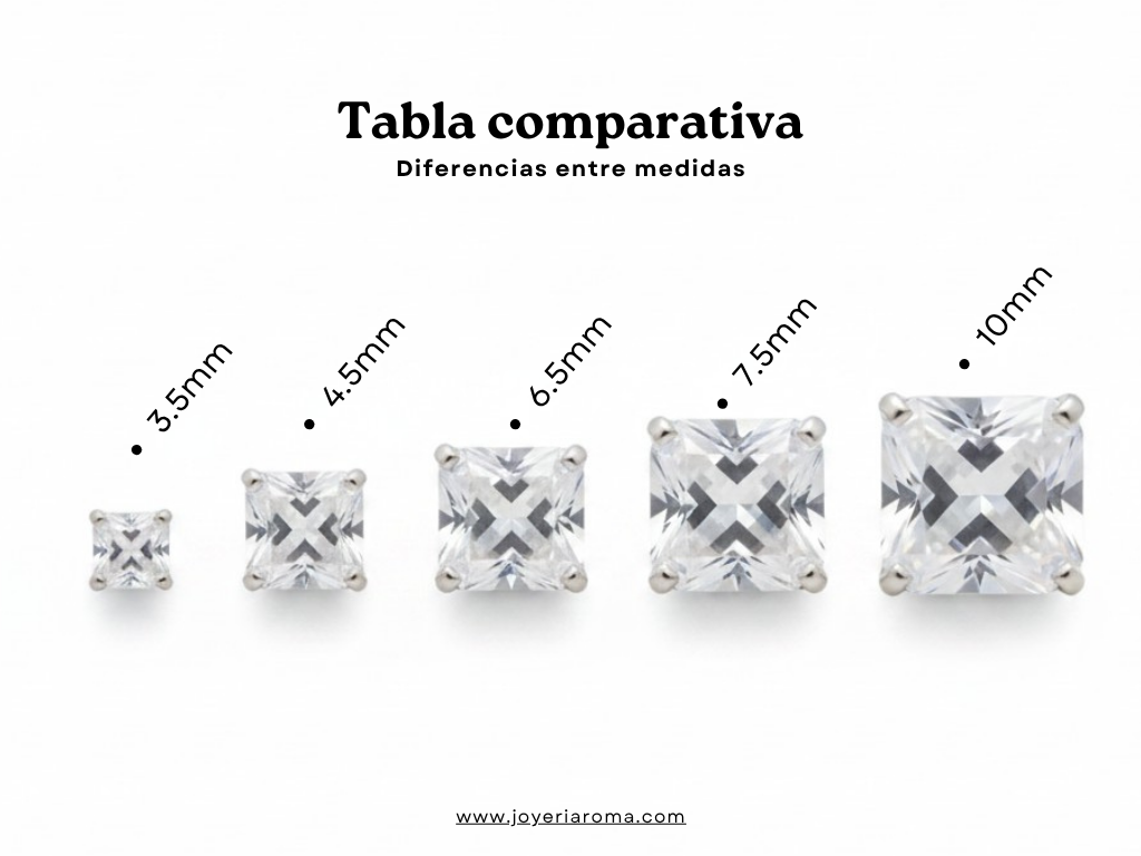 Broquel Recto Cuadrado de Plata .925